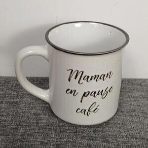 Attitudes Import “Maman en pause café” Ceramic Mug 14 oz 400 ml NEW In Box